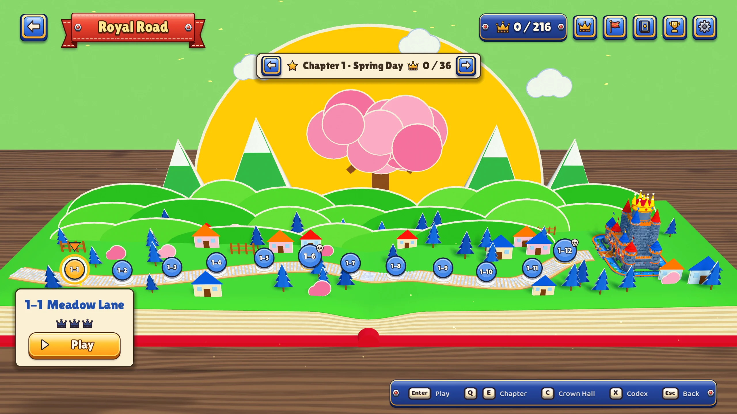 The Royal Road level map inside the pop-up storybook